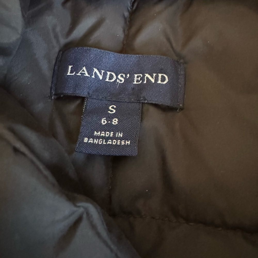 Lands' End Women's Gray/Charcoal Snap front Quilted Puffer Vest Size Small - Picture 6 of 7